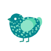 maybe mint, a teal and mint chicken with a speckle pattern