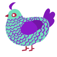 (unnamed), a mint and violet chicken with a lace pattern