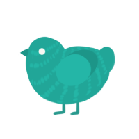 Rondo alla Turquoise, a turquoise chicken with a bar pattern