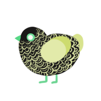 (unnamed), a sable and lemon chicken with a double-lace pattern