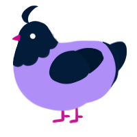 Blueberry, a lilac and tumblr chicken with a head pattern