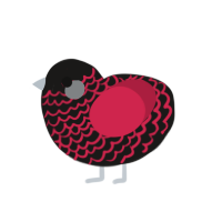 (unnamed), a sable and crimson chicken with a lace pattern