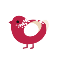 Mushy, a crimson and cream chicken with a neck-speckle pattern