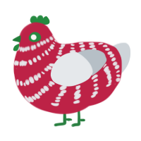 (unnamed), a crimson and mist chicken with a bar pattern