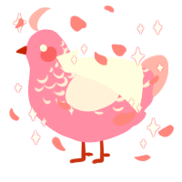 A pink and rose chicken with a half-lace pattern
