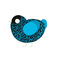 (unnamed), a black and cerulean chicken with a double-lace pattern