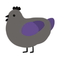 Eepicken, a grey and overcast chicken