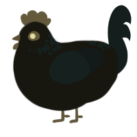 (unnamed), a black and tumblr chicken with a neck-speckle pattern