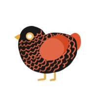 (unnamed), a sable and vermilion chicken with a lace pattern