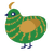 alburt, a viridian and gold chicken with a bar pattern