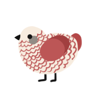 William, a cream and red chicken with a lace pattern