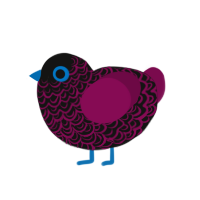 Red Red Moon, a black and wine chicken with a double-lace pattern