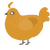 Orange, a orange chicken with a half-lace pattern