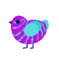 Berry Blossom, a amethyst and aqua chicken with a bar pattern