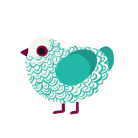 (unnamed), a white and turquoise chicken with a double-lace pattern