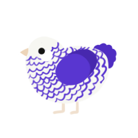 (unnamed), a white and indigo chicken with a lace pattern