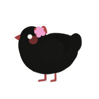 Bernadette, a black chicken with a lace pattern