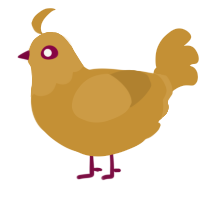 Golden Ticket, a gold chicken with a head pattern