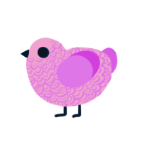 (unnamed), a pink and orchid chicken with a double-lace pattern