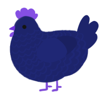 Xxy Malicous Intent, a navy chicken with a lace pattern