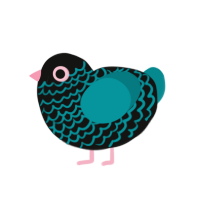 (unnamed), a black and teal chicken with a lace pattern