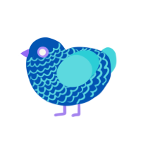 (unnamed), a ultramarine and aqua chicken with a lace pattern