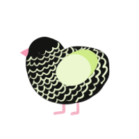 (unnamed), a black and apple chicken with a lace pattern