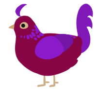 (unnamed), a maroon and violet chicken with a neck-speckle pattern