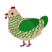 (unnamed), a beige and leaf chicken with a lace pattern