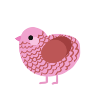 (unnamed), a pink and red chicken with a lace pattern