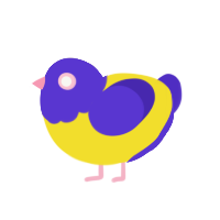 (unnamed), a yellow and indigo chicken with a head pattern