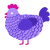 divken, a lilac and indigo chicken with a lace pattern