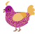 A plum and honey chicken with a double-lace pattern