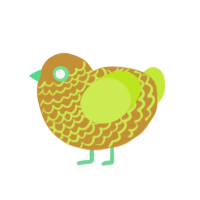 (unnamed), a gold and lime chicken with a lace pattern