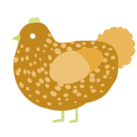 Selvy, a ochre and honey chicken with a speckle pattern