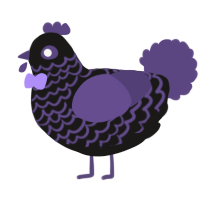 Goth, a sable and overcast chicken with a lace pattern