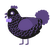 Goth, a sable and overcast chicken with a lace pattern