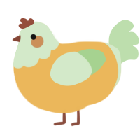 Star, a honey and gluppy chicken with a head pattern