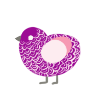 Sweet Plum, a plum and rose chicken with a double-lace pattern