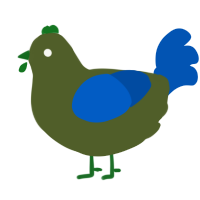 (unnamed), a olive and ultramarine chicken