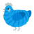 Eon, a sky and sapphire chicken with a bar pattern