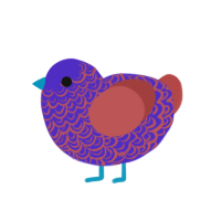 (unnamed), a indigo and red chicken with a double-lace pattern