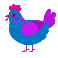 Blueberry Biscuit, a sapphire and amethyst chicken with a neck-speckle pattern