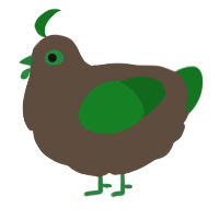 keewee, a bark and leaf chicken