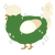 A viridian and cream chicken