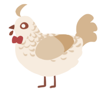 Orpheus, a cream and beige chicken with a half-lace pattern