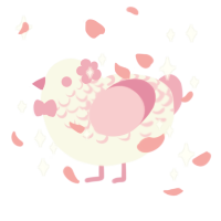 A white and pink chicken with a half-lace pattern