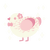 Star, a white and pink chicken with a half-lace pattern