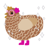 Repecka, a brown and beige chicken with a lace pattern