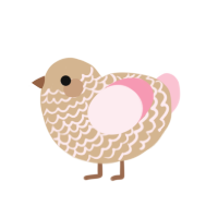 (unnamed), a beige and rose chicken with a lace pattern